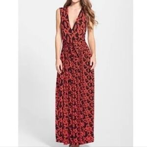 Plenty By Tracy Reese  "Robin" Black & Red Jersey Maxi Dress
